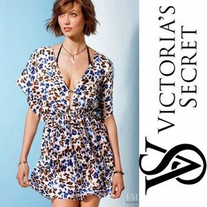 Victoria's Secret Swim | Blue and Brown Leopard Print Swim Cover Up | Size Small